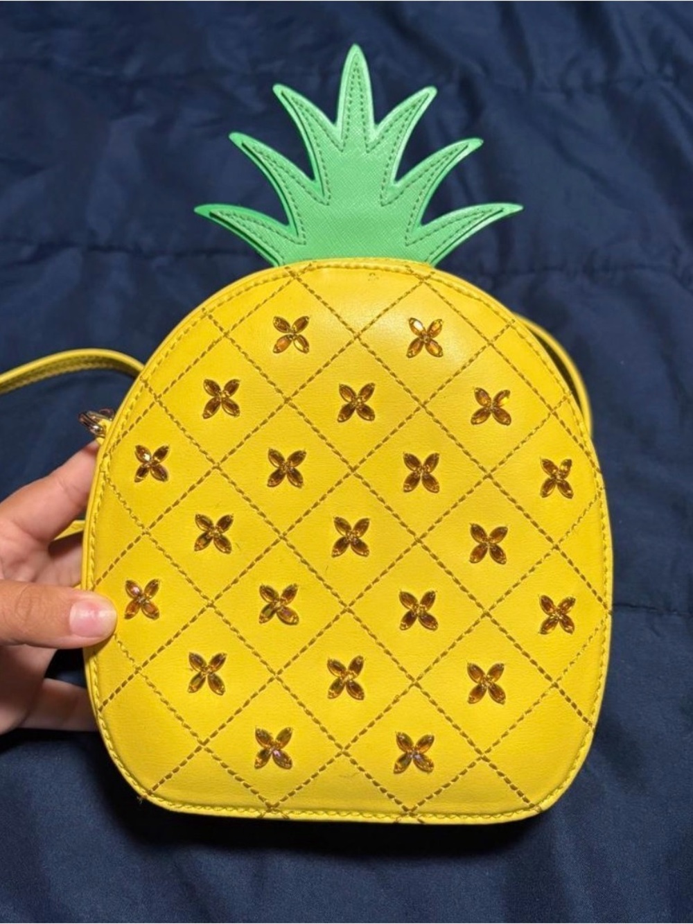 kate spade Yellow Pineapple Crossbody with Green Top